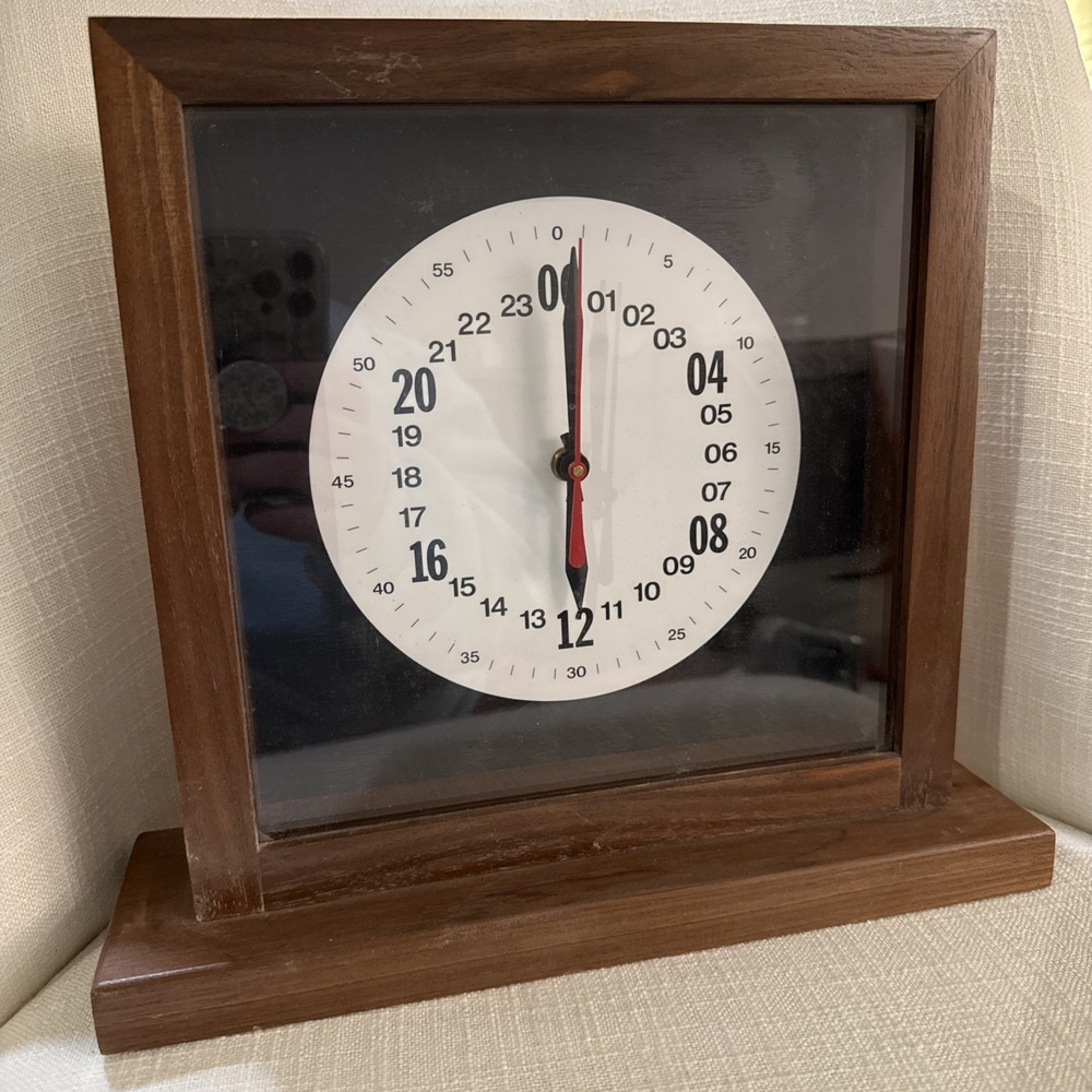 American Legion Wooden Mantle Quartex Clock 24 Hour Military Clock‎